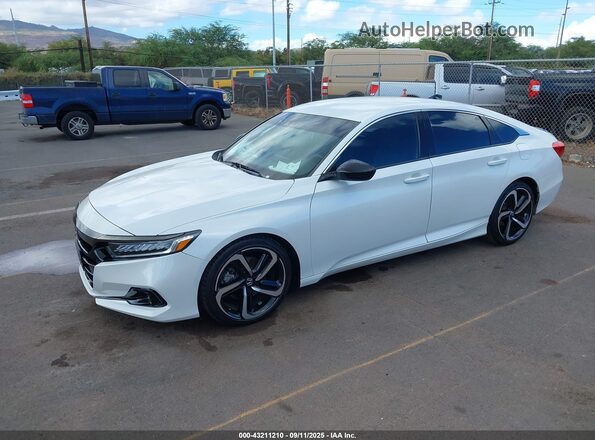 1HGCV1F34NA067760 2022 HONDA ACCORD Белый Передняя левая четверть