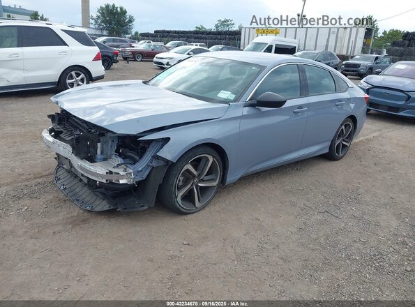1HGCV1F38NA073643 2022 HONDA ACCORD Gray Передня ліва чверть