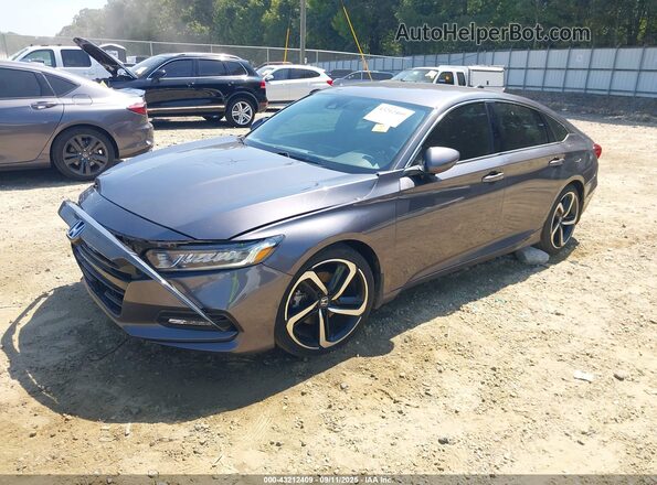 1HGCV1F3XKA069976 2019 HONDA ACCORD Gray წინა მარცხენა ხედი სამი მეოთხედიდან