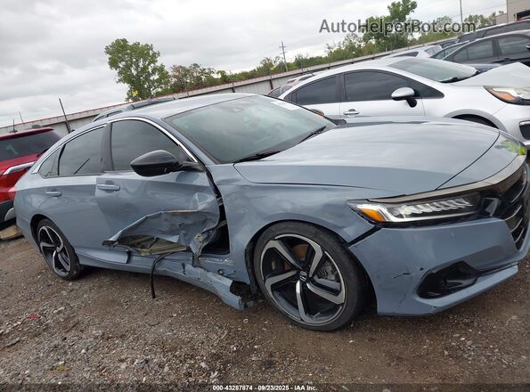 1HGCV1F3XNA106450 2022 HONDA ACCORD Синий Вид задней части салона