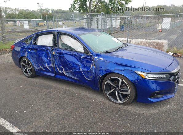 1HGCV1F40NA022517 2022 HONDA ACCORD Blue Front view