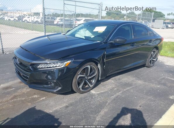 1HGCV1F41NA089000 2022 HONDA ACCORD Black Przód lewy