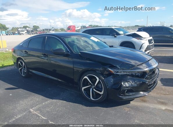 1HGCV1F41NA089000 2022 HONDA ACCORD Black Widok wnętrza z tyłu