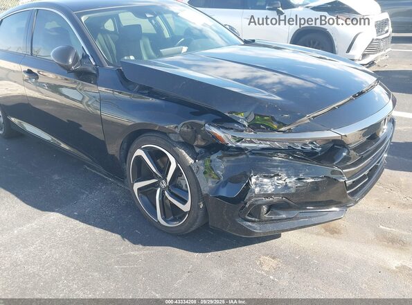 1HGCV1F41NA089000 2022 HONDA ACCORD Black Widok z przodu