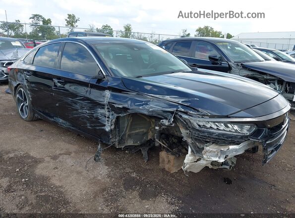1HGCV2E3XLA004425 2020 HONDA ACCORD Black Вид спереду