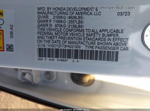1HGCY2F73PA021906 2023 HONDA ACCORD HYBRID White 