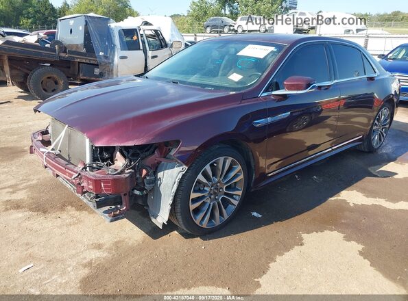 1LN6L9TK2H5605635 2017 LINCOLN CONTINENTA Maroon Vista tres cuartos delantera izquierda