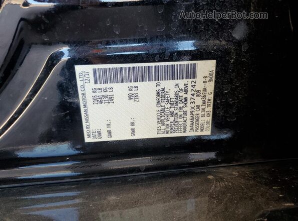 1N4AA6AP9JC374242 2018 NISSAN MAXIMA Black 