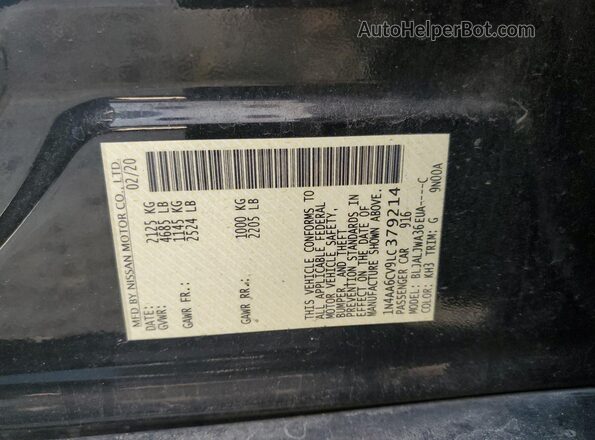 1N4AA6CV9LC379214 2020 NISSAN MAXIMA Черный Вид подкапотного пространства