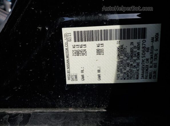 1N4AA6EV7PC506870 2023 NISSAN MAXIMA SR Black Շարժիչի բաժամունքի տեսք