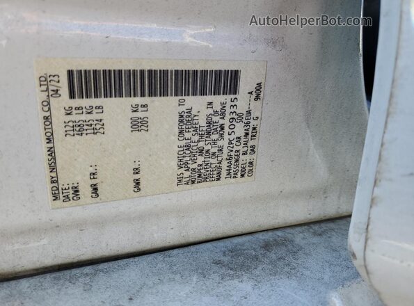 1N4AA6FV2PC509335 2023 NISSAN MAXIMA PLATINUM White VIN sticker view