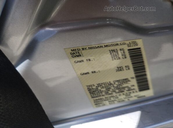 1N4BL4CV0LC232931 2020 NISSAN ALTIMA Silver Vista del compartimento del motor