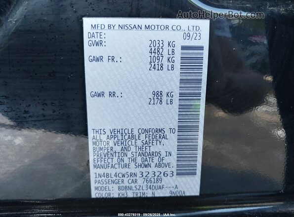 1N4BL4CW5RN323263 2024 NISSAN ALTIMA Black 