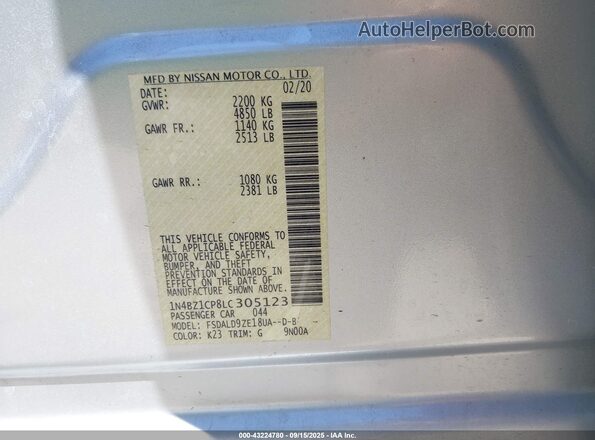 1N4BZ1CP8LC305123 2020 NISSAN LEAF Silver Engine compartment view