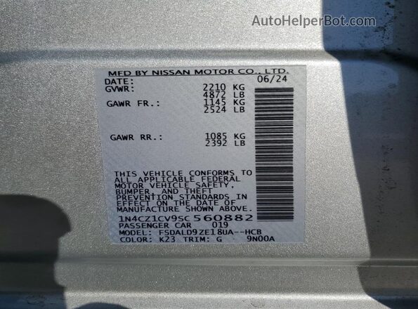 1N4CZ1CV9SC560882 2025 NISSAN LEAF Silver 