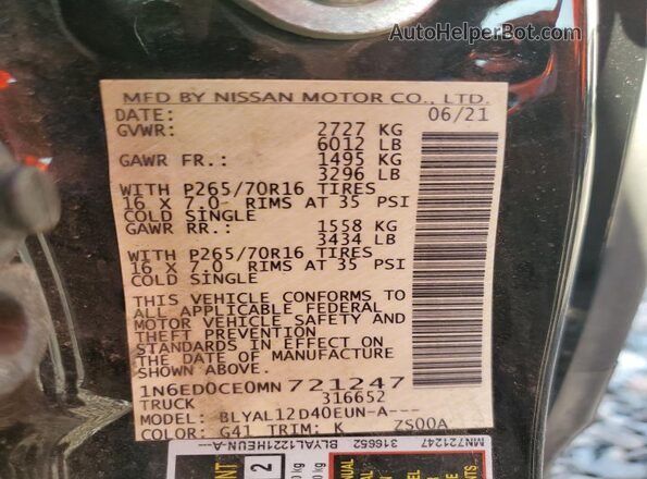 1N6ED0CE0MN721247 2021 NISSAN FRONTIER Black 