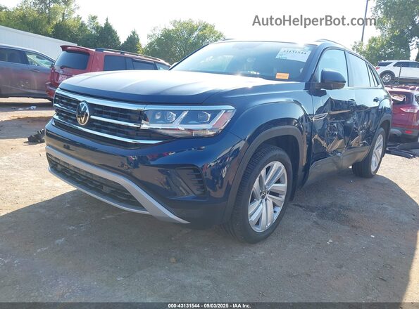 1V21E2CA2LC226998 2020 VOLKSWAGEN ATLAS Blue წინა მარცხენა ხედი სამი მეოთხედიდან