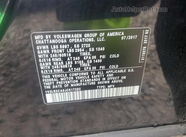 1V2LR2CA9JC517282 2018 VOLKSWAGEN ATLAS Black 