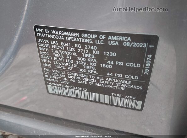 1V2WNPE89PC043522 2023 VOLKSWAGEN ID.4 Silver ძრავის განყოფილების ხედი