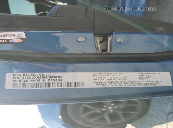 2C3CDXHG6MH629294 2021 DODGE CHARGER Blue 
