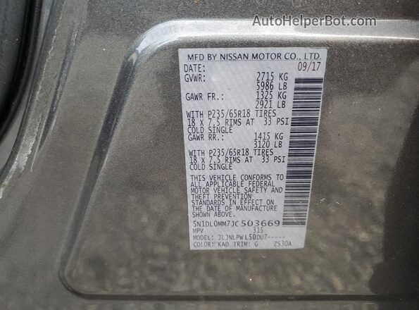 5N1DL0MM7JC503669 2018 INFINITI QX60 Gray 