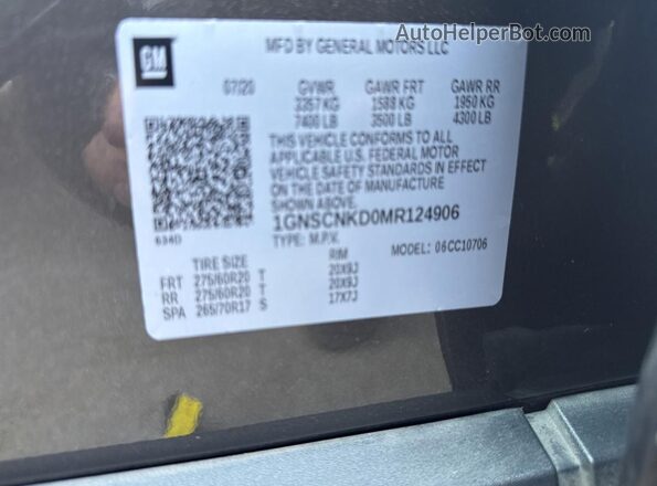 1GNSCNKD0MR124906 2021 CHEVROLET TAHOE Brown Սալոնի հետևի տեսք