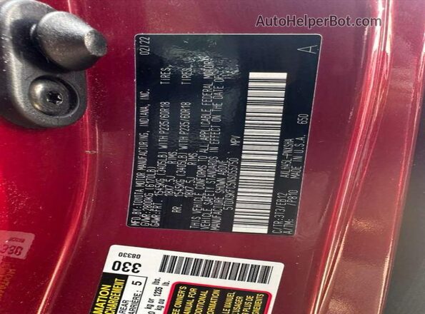 5TDXSKFC5NS055750 2022 TOYOTA SIENNA Red 
