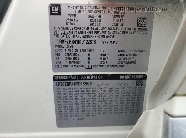 LRBFZRR41MD122678 2021 BUICK ENVISION White Vista interior de 360 grados