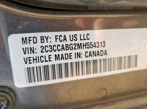 2C3CCABG2MH554313 2021 CHRYSLER 300 Gray VIN კოდის სტიკერის ხედი
