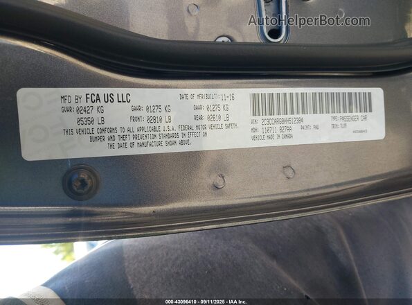 2C3CCARG8HH512384 2017 CHRYSLER 300 Gray Vista del compartimento del motor