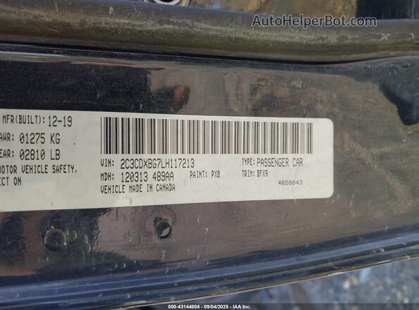 2C3CDXBG7LH117213 2020 DODGE CHARGER Black Engine compartment view