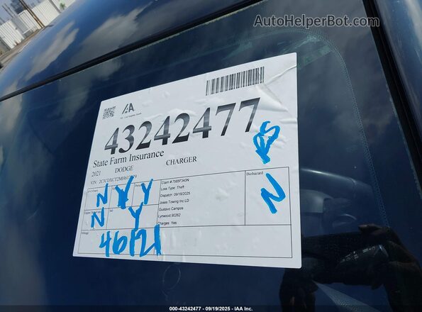 2C3CDXCT2MH612979 2021 DODGE CHARGER Черный 