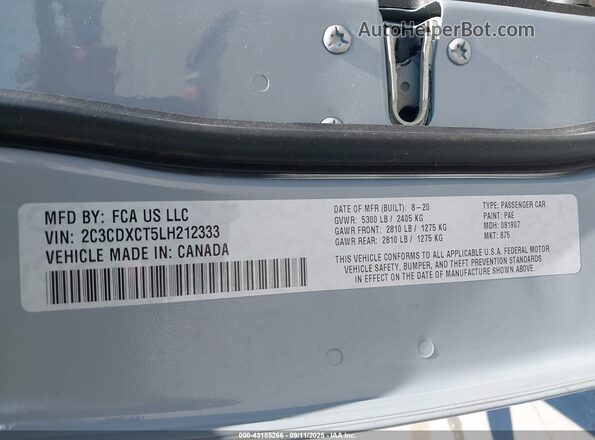 2C3CDXCT5LH212333 2020 DODGE CHARGER Gray Շարժիչի բաժամունքի տեսք