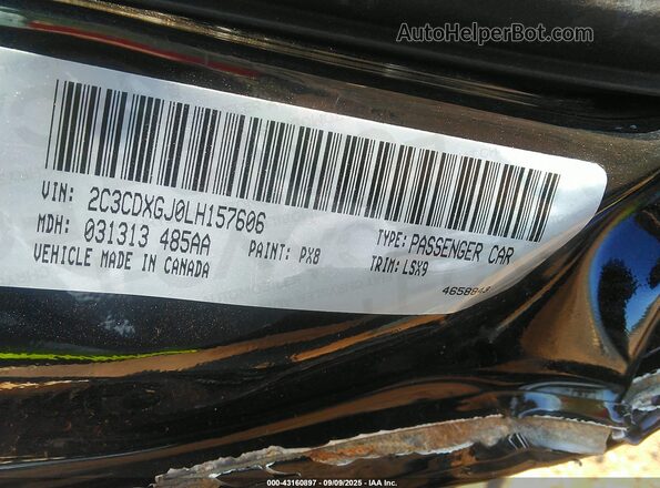 2C3CDXGJ0LH157606 2020 DODGE CHARGER Black Вид підкапотного простору