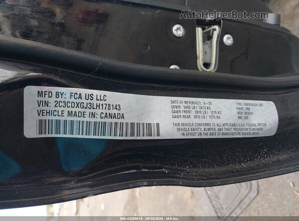 2C3CDXGJ3LH178143 2020 DODGE CHARGER Black Engine compartment view