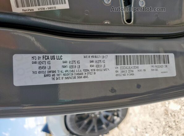 2C3CDXGJ8JH135348 2018 DODGE CHARGER Серый 
