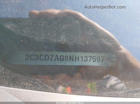 2C3CDZAG8NH137597 2022 DODGE CHALLENGER Gray Вид підкапотного простору