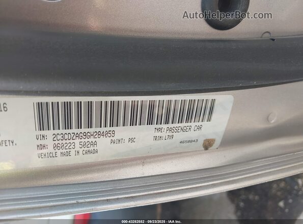 2C3CDZAG9GH284059 2016 DODGE CHALLENGER Silver Widok komory silnika