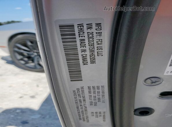 2C3CDZBT5MH620586 2021 DODGE CHALLENGER Silver 
