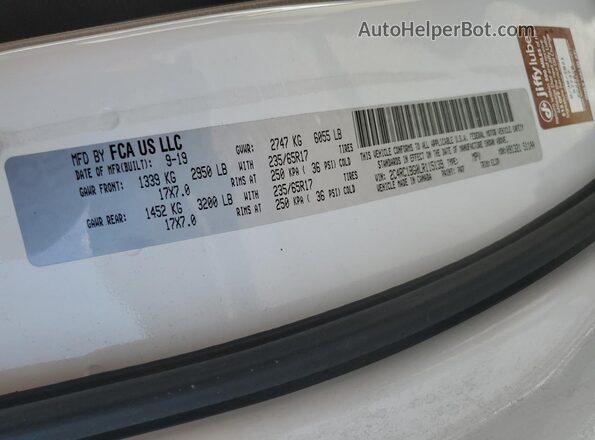 2C4RC1BG0LR115139 2020 CHRYSLER PACIFICA Белый Вид наклейки с VIN-кодом
