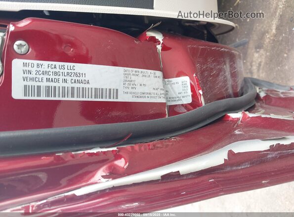 2C4RC1BG1LR276311 2020 CHRYSLER PACIFICA Темно-бордовый Вид подкапотного пространства