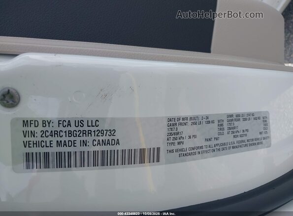 2C4RC1BG2RR129732 2024 CHRYSLER PACIFICA White Widok komory silnika