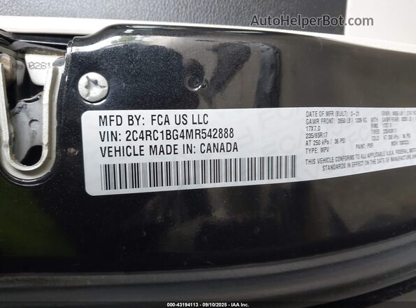 2C4RC1BG4MR542888 2021 CHRYSLER PACIFICA Black 