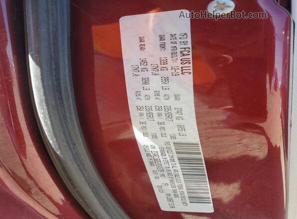 2C4RC1BG5LR141378 2020 CHRYSLER PACIFICA Burgundy Vista de la etiqueta del VIN