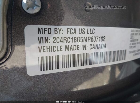 2C4RC1BG5MR607182 2021 CHRYSLER PACIFICA Gray Engine compartment view