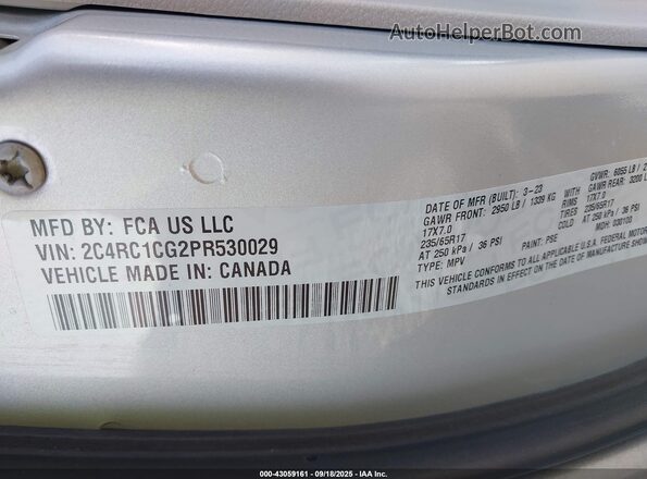 2C4RC1CG2PR530029 2023 CHRYSLER VOYAGER Silver 