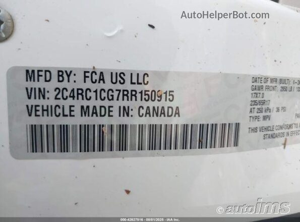 2C4RC1CG7RR150915 2024 CHRYSLER VOYAGER  Trasero derecho