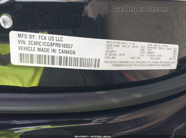 2C4RC1CG8PR616557 2023 CHRYSLER VOYAGER Black Вид підкапотного простору