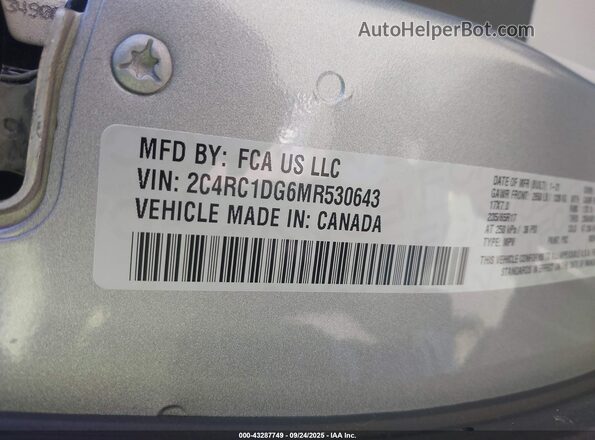 2C4RC1DG6MR530643 2021 CHRYSLER VOYAGER Silver ძრავის განყოფილების ხედი
