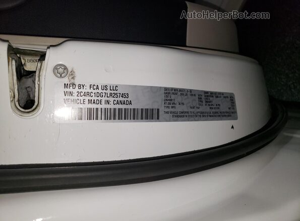 2C4RC1DG7LR257453 2020 CHRYSLER VOYAGER White 
